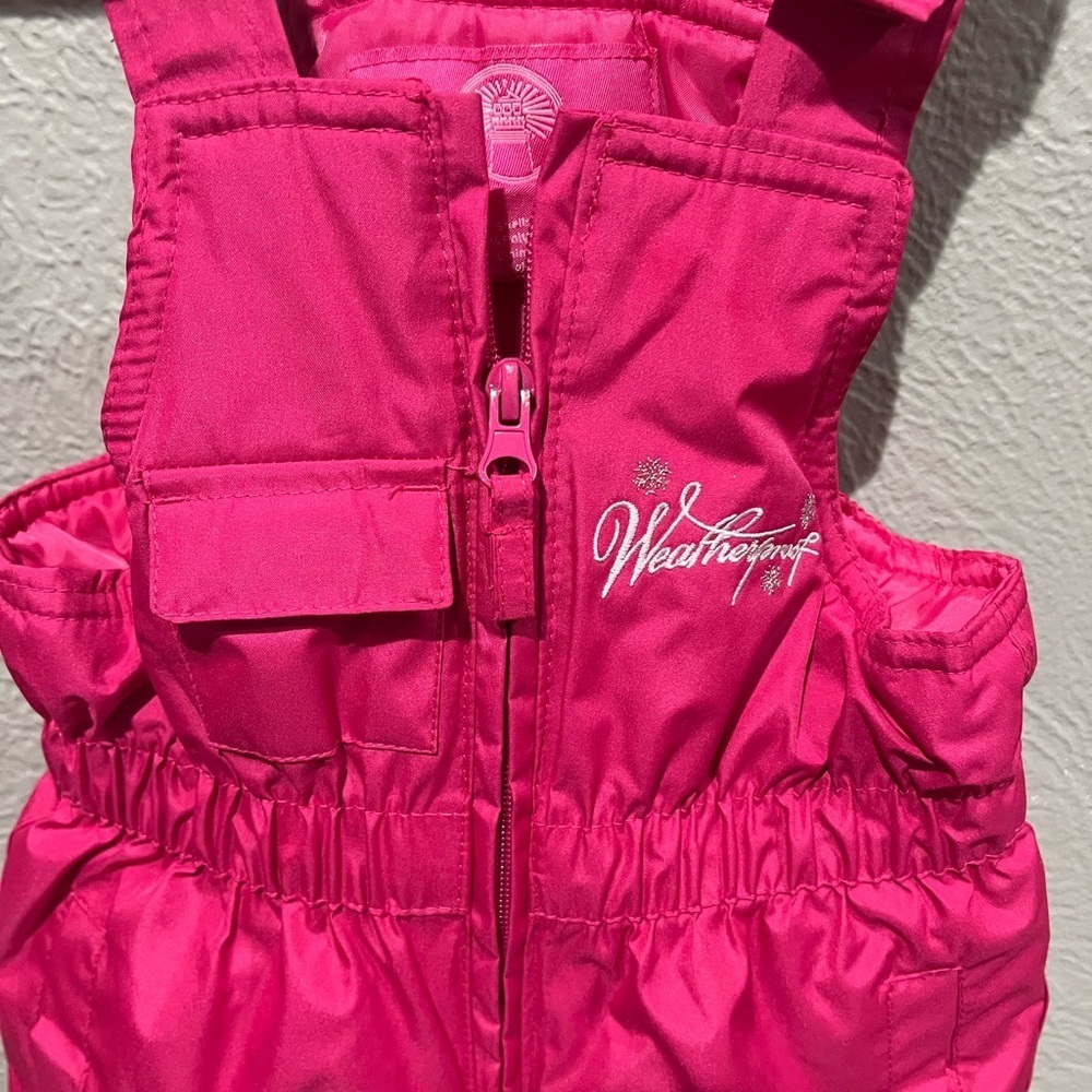 Weatherproof Pink Kids Overalls Ski Wear Winter wear EUC Size 3T - Picture 2 of 4